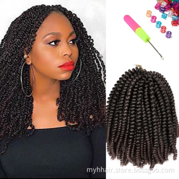 Synthetic Wholesale 8 inch Ombre Synthetic Braiding Hair Spring Twist Bounce Crochet Braids Spring Twist Hair
